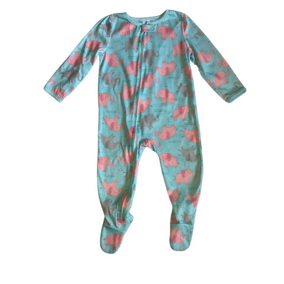 Infant Footed Pajamas 2 Pk Elephants and Flamingos Size 24M - Picture 8 of 13
